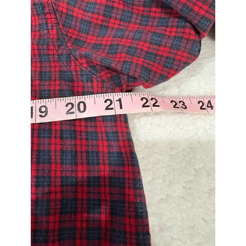 Bobbie Brooks Women's L Red Plaid Button-Up Holiday Shirt Vintage - Picture 8 of 11